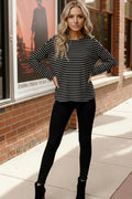 Chic & Buttoned Black and White Tee