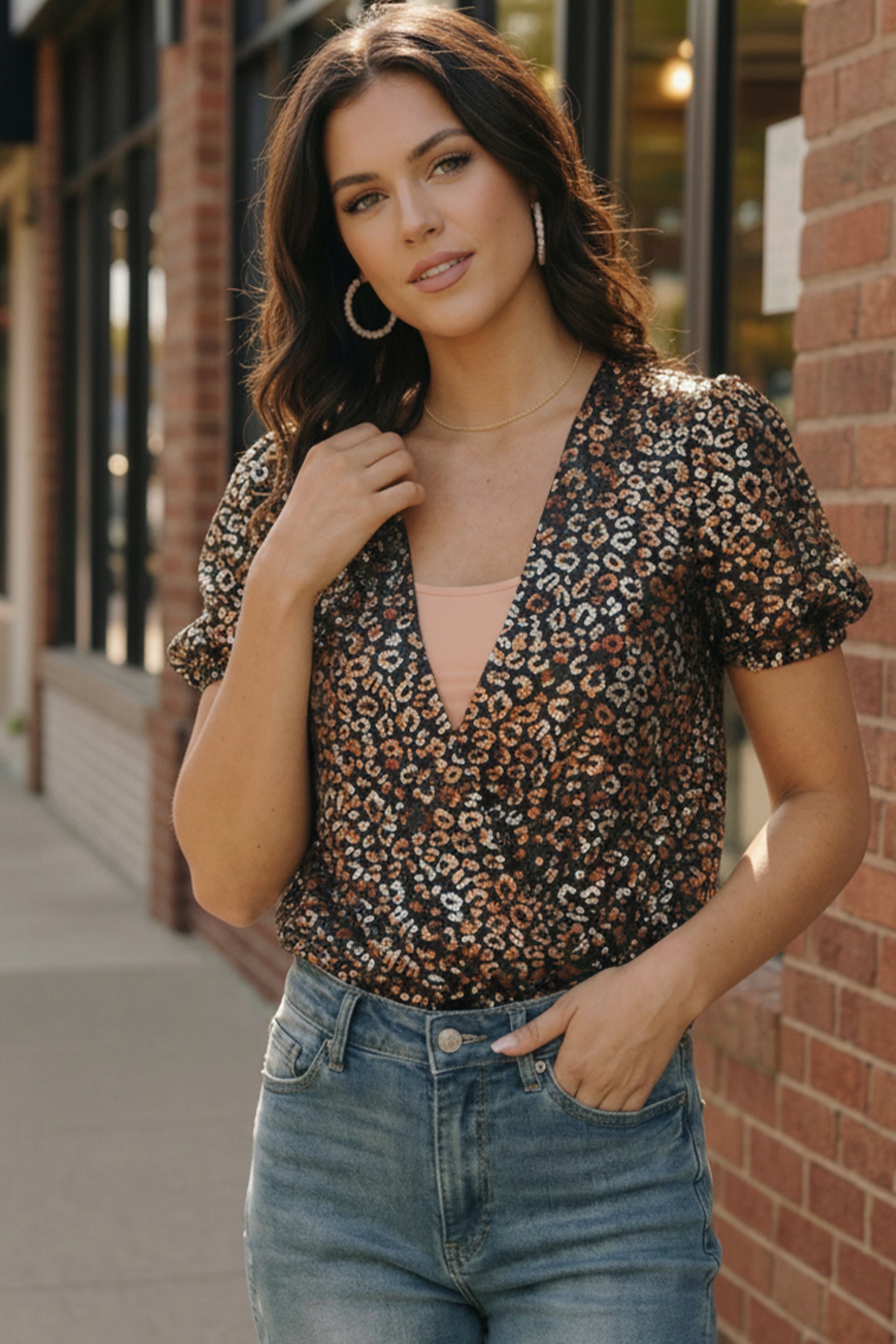 Midnight Leopard Shimmer Bodysuit